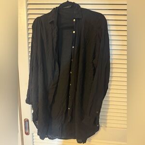 Indah Black Button-Up Top